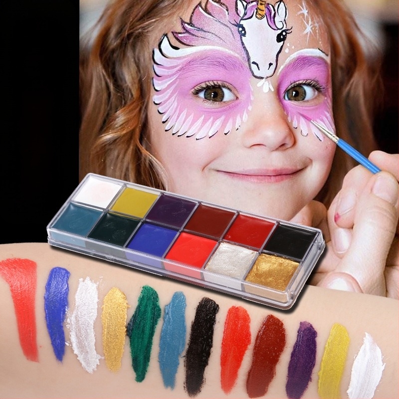 Zhuting 12-boja akvarelnih boja za dramski makeup i body painting, 36 g, plastična kutija