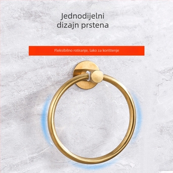 Set držača za ručnike od nehrđajućeg čelika bez bušenja – nosivost 10 kg, uključuje držač za ručnike, prsten, jednoručnu šipku, kukicu i držač papirnate maramice