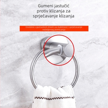 Set držača za ručnike od nehrđajućeg čelika bez bušenja – nosivost 10 kg, uključuje držač za ručnike, prsten, jednoručnu šipku, kukicu i držač papirnate maramice