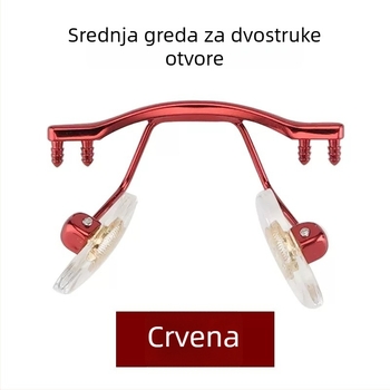 Aluminijska srednja nosna šipka za bezokularne naočale, vijak 1.8 s gumom zatvaračem, kompatibilna s jednim otvorom i univerzalnim dvostrukim otvorom
