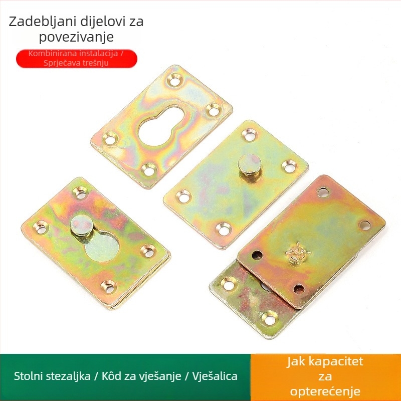 Parvis željezni vješak spoj za namještaj i okvire ogledala, elektroplatirani završni sloj, moderan minimalistički stil.