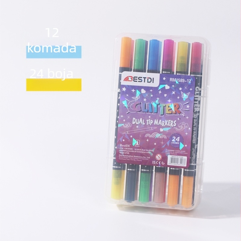 Dvostrani fluorescentski marker s mekanim debelim vrhom – RM-1589, tinta: druge nijanse