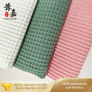 100% pamuk waffle tkanina, 165 g/m², karirani uzorak ananasa