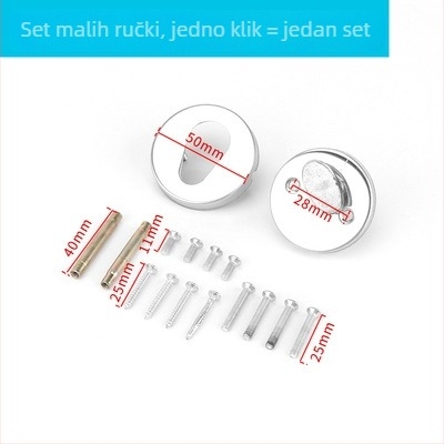 Ručka za protupožarna vrata od nehrđajućeg čelika s okruglim cilindričnim profilom – CB-SIA, ručka s mehanizmom zaključavanja za protupožarna vrata i hodnike, moderni minimalistički dizajn