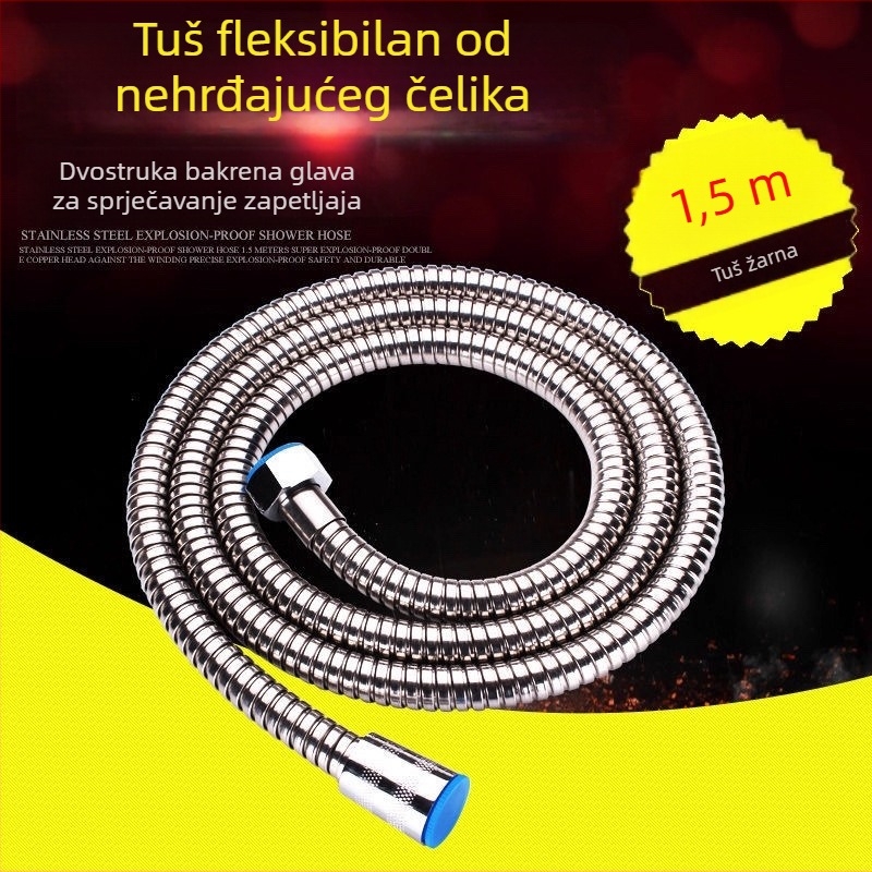 Nehrđajući čelični tuš-šip s opružnim tijelom, bakrenim jezgram, 4-punktni tuš cijev, izravna ugradnja