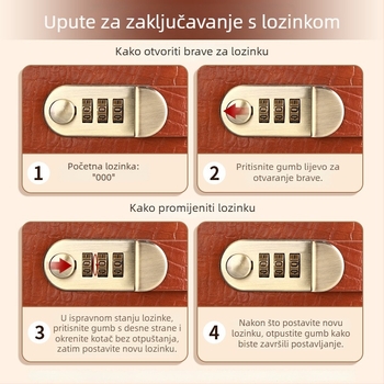 Hongyang Crocodile Pattern Password-Lock Money Book, PU Materijal, Model 11, Mogućnost ispisa logotipa