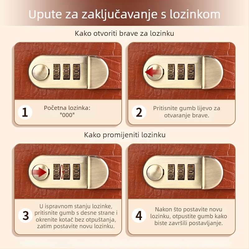 Hongyang Crocodile Pattern Password-Lock Money Book, PU Materijal, Model 11, Mogućnost ispisa logotipa