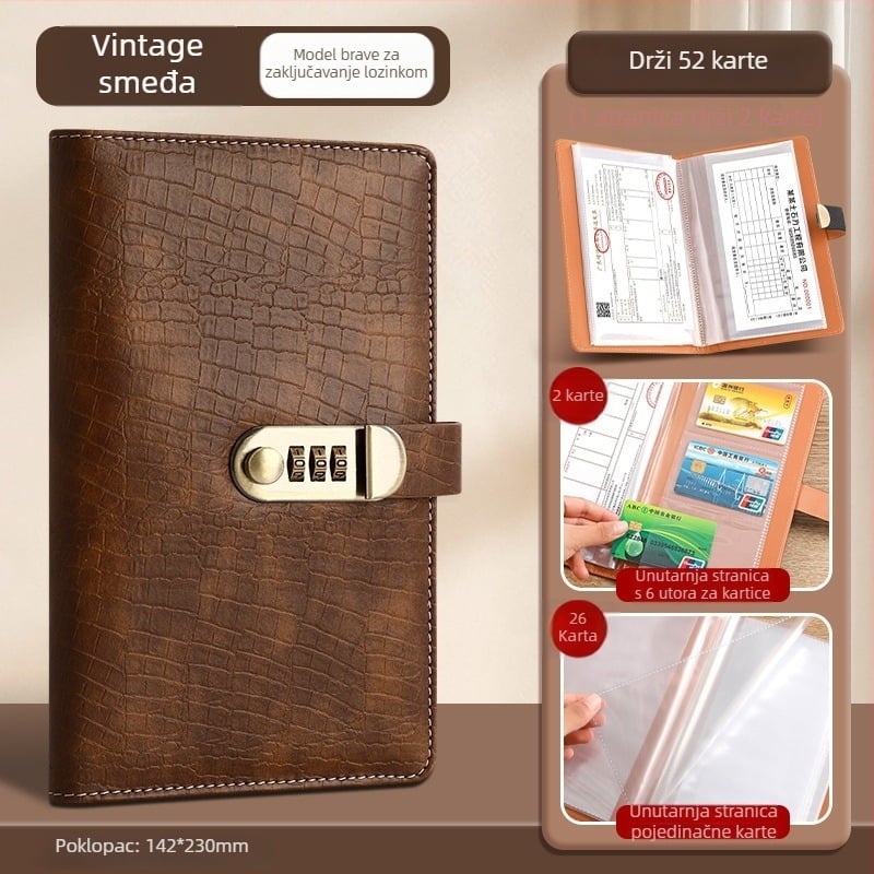 Hongyang Crocodile Pattern Password-Lock Money Book, PU Materijal, Model 11, Mogućnost ispisa logotipa