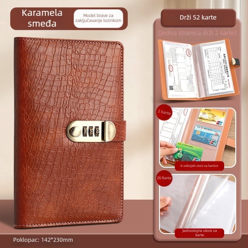 Hongyang Crocodile Pattern Password-Lock Money Book, PU Materijal, Model 11, Mogućnost ispisa logotipa