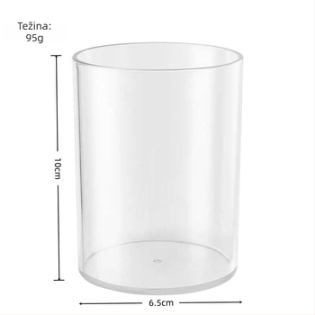 Prozirni kubični držač za olovke od PP plastike, mogućnost otiska logotipa i prilagodbe