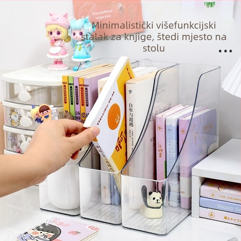 Proziran stolni regal za knjige; plastični materijal; pakiranje: 1 komad; nije uvezen