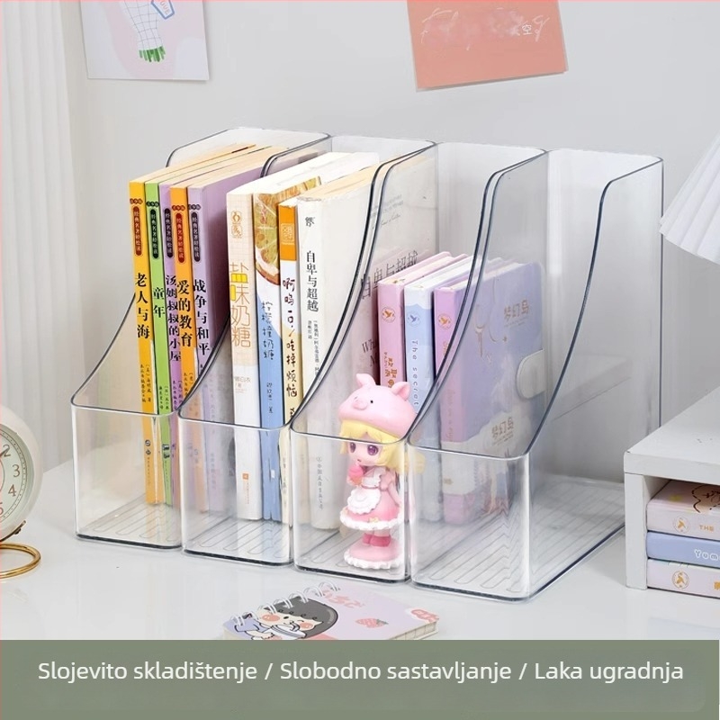 Proziran stolni regal za knjige; plastični materijal; pakiranje: 1 komad; nije uvezen