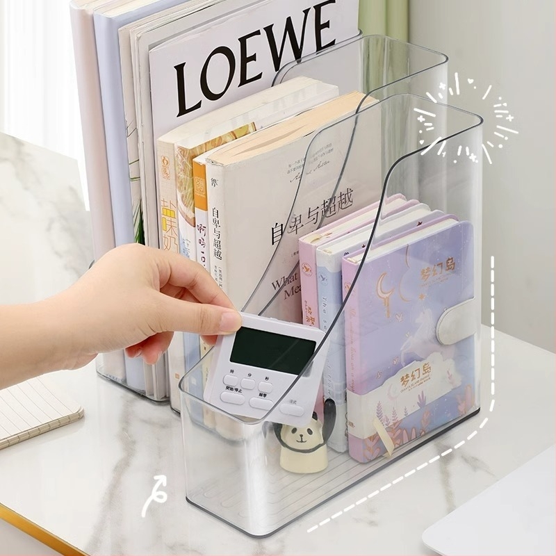 Proziran stolni regal za knjige; plastični materijal; pakiranje: 1 komad; nije uvezen