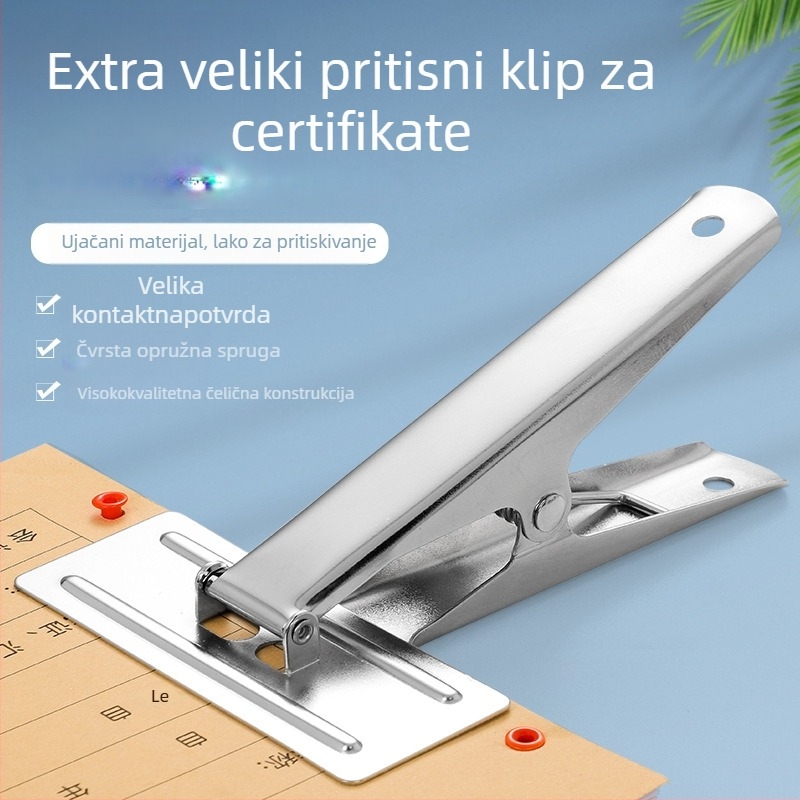 Klip za račune za računovodske dokumente - Nehrđajući čelik, Model 0001, Pojedinačno pakiranje