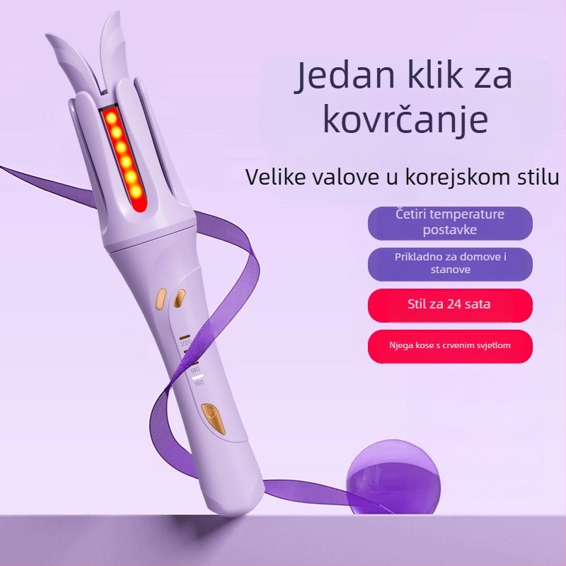Automatski uvijač za kosu s titanij-turmalinskim premazom, 4 stupnja temperature, 35W, 220V, žično napajanje