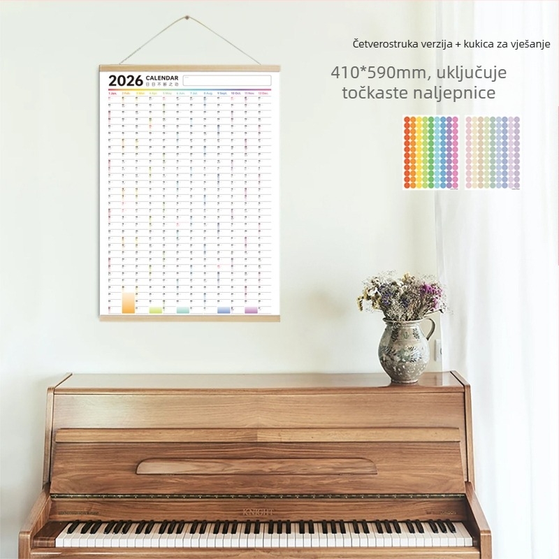 Kalendar za samodisciplinu, tvrdi uvez, specijalni papir, cijela godina, jednostavan i modern dizajn