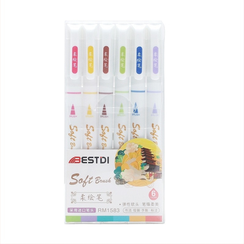 BESTDI Mekano četkasto pero RM-1583 za umjetnički dnevnik, tanke linije, mek vrh i kaligrafija