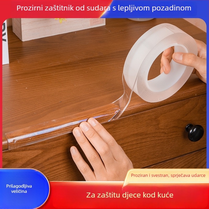 PVC zaštitna traka za kutove namještaja, prozirna, debljina 2 mm, duljine 1/2/3/5 m