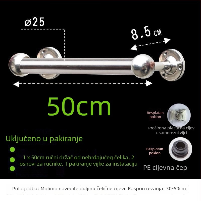 Vijak za ručnike od 304 nehrđajućeg čelika, debeli i produženi, za kupaonicu, CE certifikat, jednoručna, Kuyi