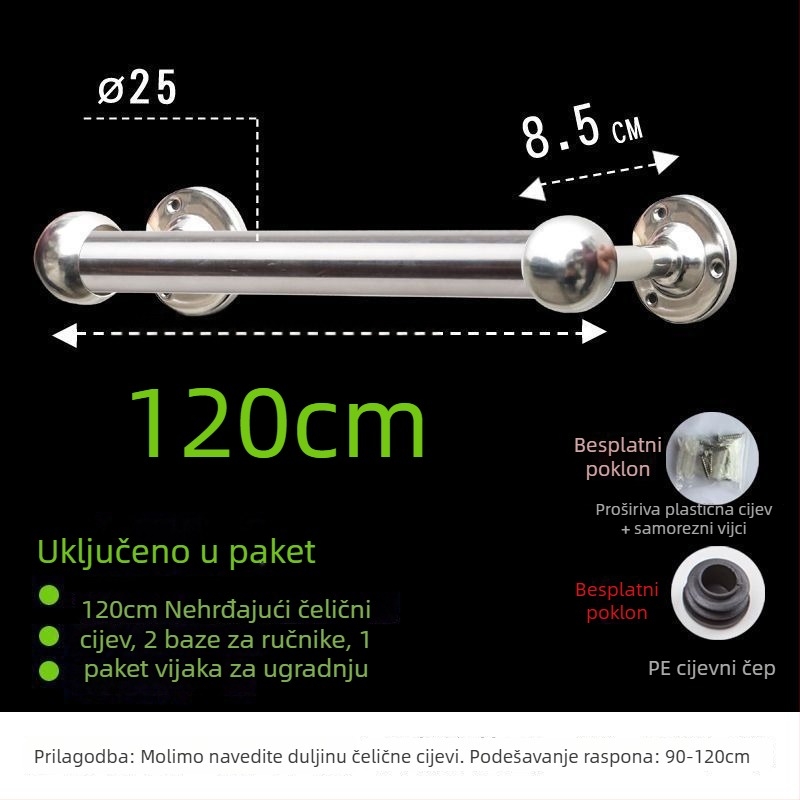 Vijak za ručnike od 304 nehrđajućeg čelika, debeli i produženi, za kupaonicu, CE certifikat, jednoručna, Kuyi