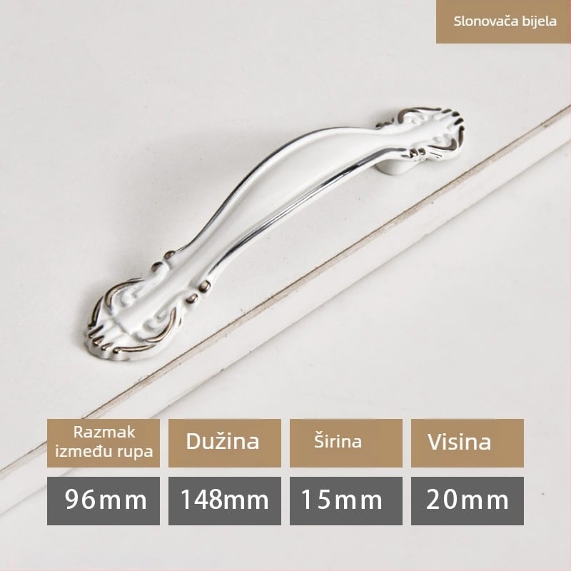 Ručka za ormar – moderni minimalistički stil, cinkova legura, bar oblik, skrivena ugradnja, modeli 919/912/2026/2010