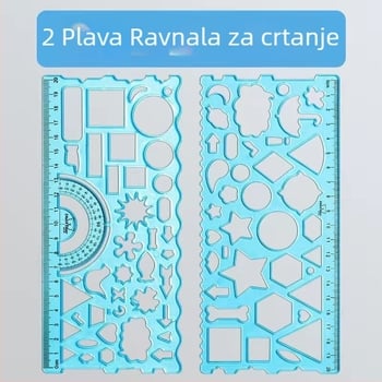 Vodilica za crtanje - plastično tvrdo ravnalo, 46 g, u pakiranju u vrećici, bez logotipa