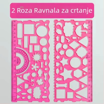 Vodilica za crtanje - plastično tvrdo ravnalo, 46 g, u pakiranju u vrećici, bez logotipa