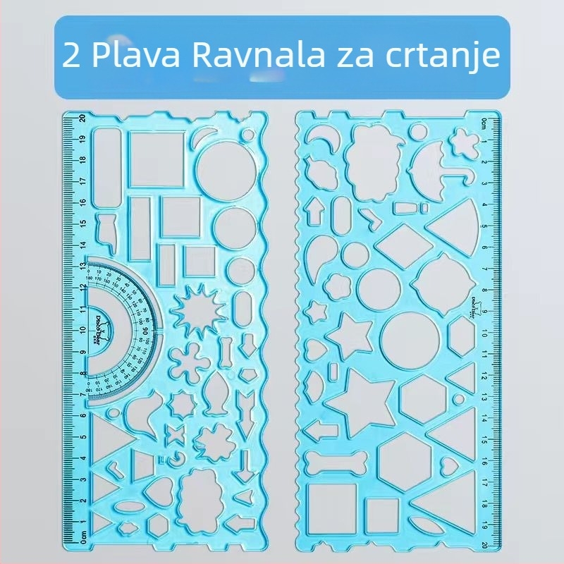 Vodilica za crtanje - plastično tvrdo ravnalo, 46 g, u pakiranju u vrećici, bez logotipa
