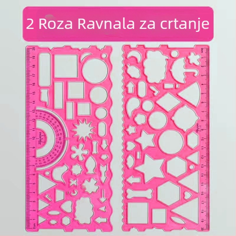 Vodilica za crtanje - plastično tvrdo ravnalo, 46 g, u pakiranju u vrećici, bez logotipa