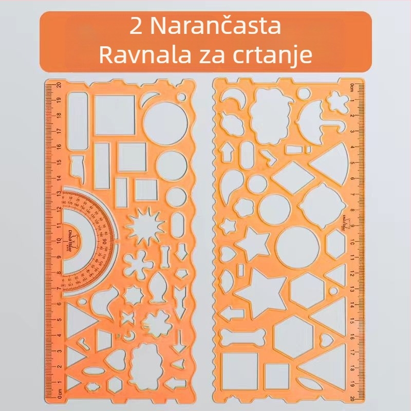 Vodilica za crtanje - plastično tvrdo ravnalo, 46 g, u pakiranju u vrećici, bez logotipa