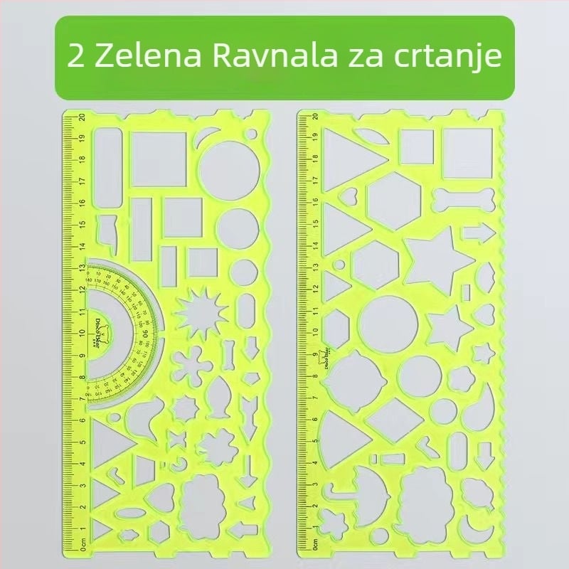 Vodilica za crtanje - plastično tvrdo ravnalo, 46 g, u pakiranju u vrećici, bez logotipa
