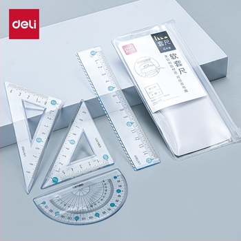 Deli mekano plastično ravnalo za učenike, višenamjenski set za crtanje i mjerenje kutova