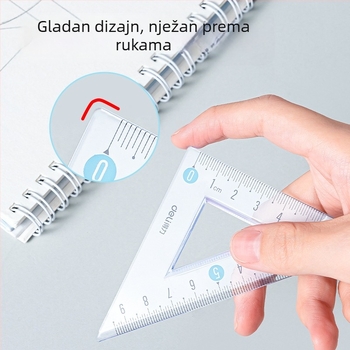 Deli mekano plastično ravnalo za učenike, višenamjenski set za crtanje i mjerenje kutova