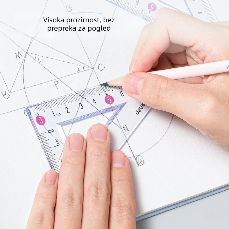 Deli mekano plastično ravnalo za učenike, višenamjenski set za crtanje i mjerenje kutova