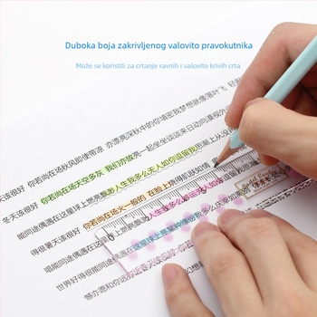 Kokuyo CLCA plastični set ravnala s prozirnim kutomjerom i trokutastim ravnalom, težina 0,095 kg