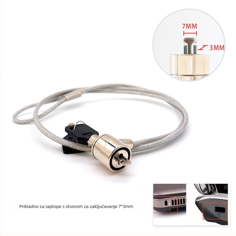 4-znamenkasti brojčani zaključavanje s metalnom užadi za prijenosna računala, model 2005