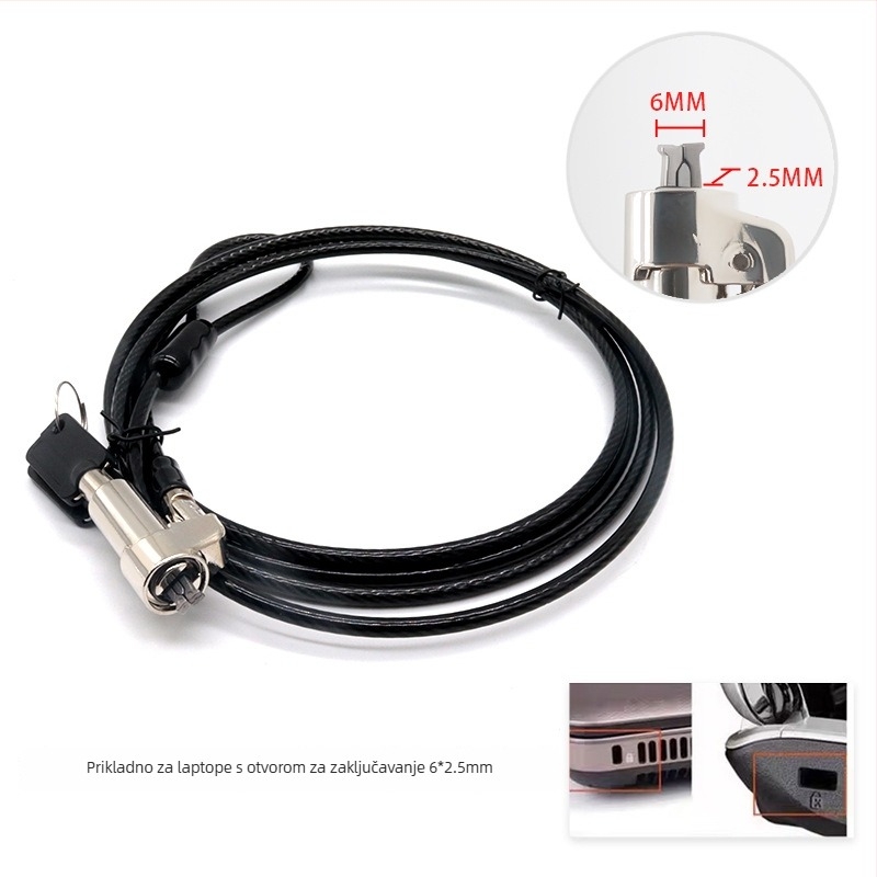 4-znamenkasti brojčani zaključavanje s metalnom užadi za prijenosna računala, model 2005