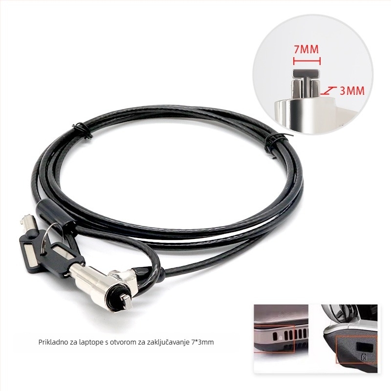 4-znamenkasti brojčani zaključavanje s metalnom užadi za prijenosna računala, model 2005
