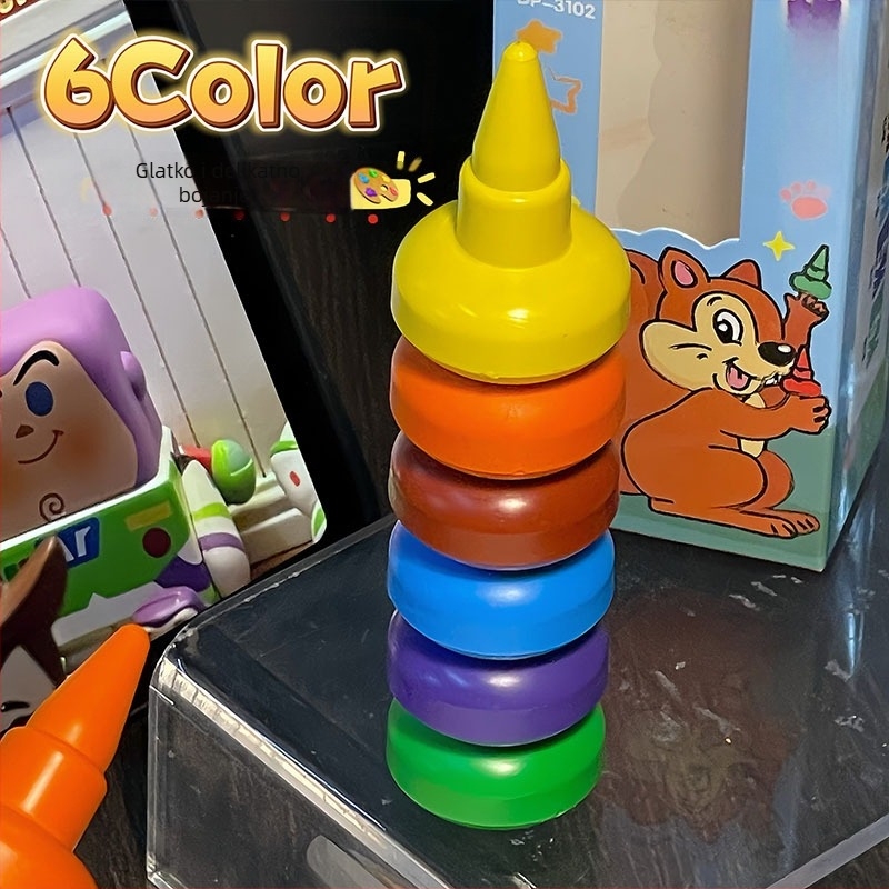 Dječje prstne bojice za crtanje, plastično kućište, moguć tisk logotipa, prilagodba, neto težina 0,07 kg