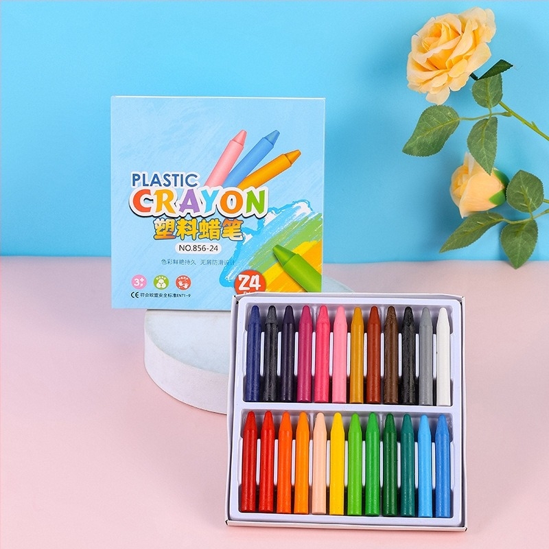 Plastične voskaste bojice za djecu – Model 856, za crtanje, plastično kućište, prilagodljivo pakiranje, težina oko 5,5 g