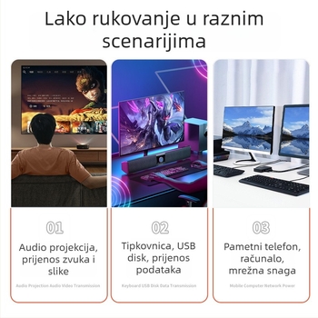 USB-C kabel za podatke s brzim punjenjem, PVC, 60W, 1–2 m, HDMI, Mini USB, Micro USB, Type-C