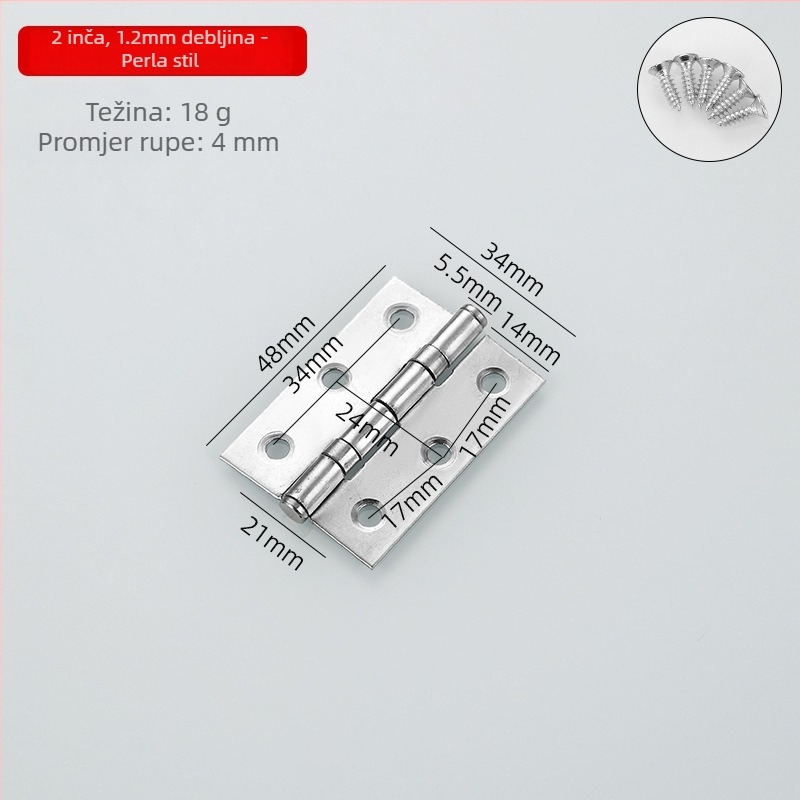 Okov od nehrđajućeg čelika za ormariće, vrata i prozore; površina brušena i prelakirana; stil: moderni minimalistički; model: bearing hinge.