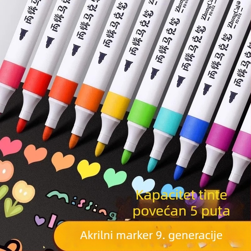 Akrilni marker za crtanje za osnovnu školu, sa skladnim dizajnom, ne probija papir, marka Qiwang