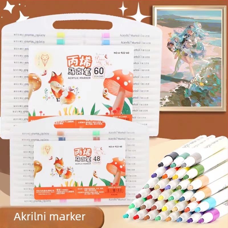 Akrilni marker za crtanje za osnovnu školu, sa skladnim dizajnom, ne probija papir, marka Qiwang