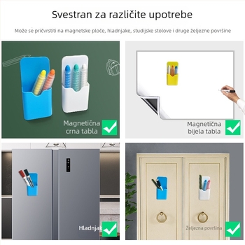 Magnetski držač za olovke, plastični, kvadratnog oblika, s otisnutim logom, prilagodljiva proizvodnja, licencirana privatna marka