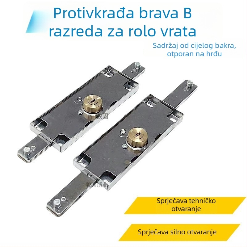 Univerzalni zatezni brava za rolete, željezno jezgro s bakrenim središtem, model Cross/Computer/Moon, srednje ili donje otvaranje, tip: zatezna brava