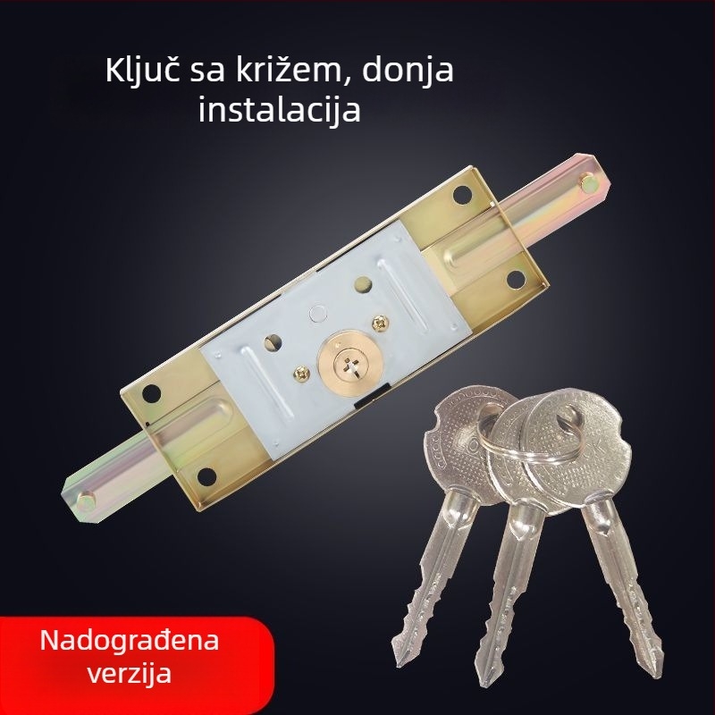 Univerzalni zatezni brava za rolete, željezno jezgro s bakrenim središtem, model Cross/Computer/Moon, srednje ili donje otvaranje, tip: zatezna brava