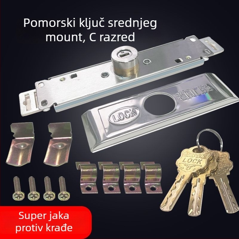 Univerzalni zatezni brava za rolete, željezno jezgro s bakrenim središtem, model Cross/Computer/Moon, srednje ili donje otvaranje, tip: zatezna brava