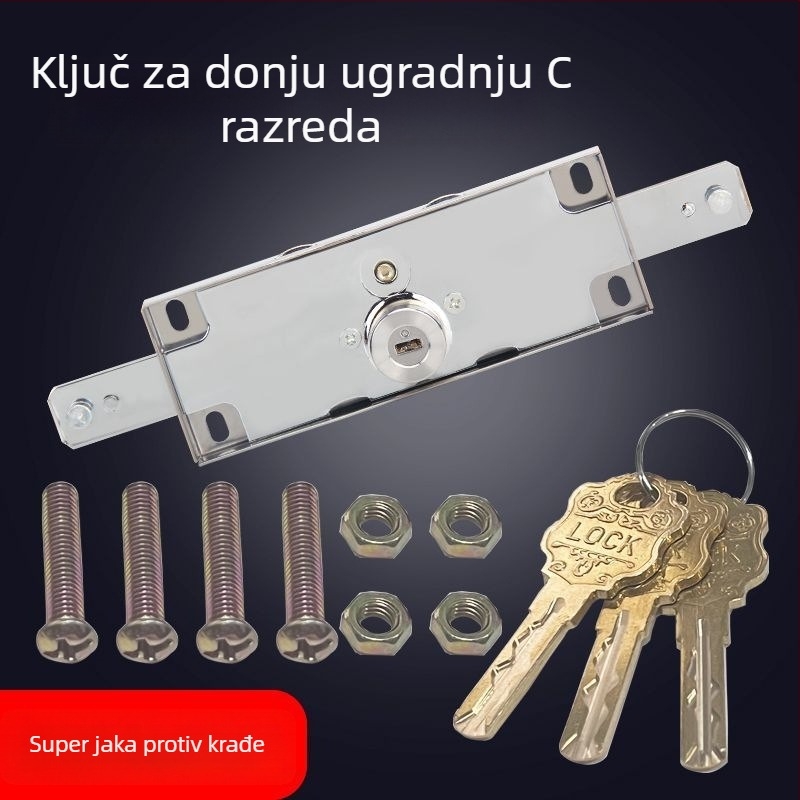 Univerzalni zatezni brava za rolete, željezno jezgro s bakrenim središtem, model Cross/Computer/Moon, srednje ili donje otvaranje, tip: zatezna brava