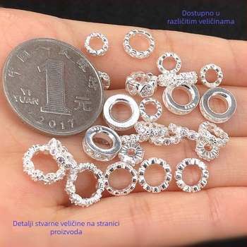 DIY nakit od srebra 925, mikro-set cirkon perle, distančne perle i kristalni detalji na pletenom ručnom užetu za narukvice i ogrlice